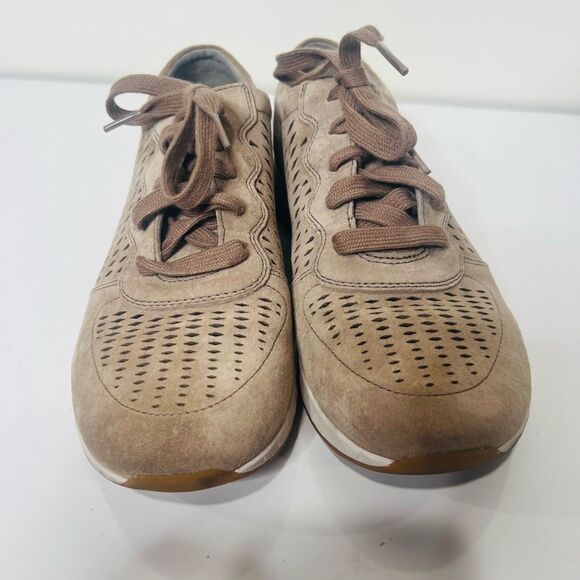Dansko Tan Leather laser Cut Sneakers Womens Sz 40 Exc Cond - Picture 2 of 8